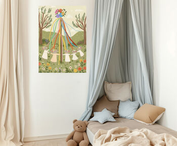 Maypole Dancing Mice Nursery Art Print, 5 of 5
