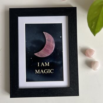 Spiritual Gift For Her, Affirmation Moon Wall Art Framed Print, 5 of 5