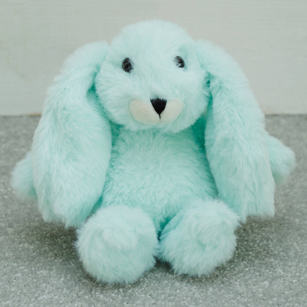 Image of Bunny Small Green Toy, Optional Personalised Jumper