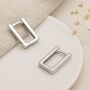 Sterling Silver Rectangle Hinged Hoop Earrings, thumbnail 1 of 7
