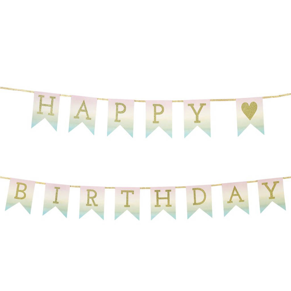 Pastel Happy Birthday Garland By Bubblegum Balloons ...