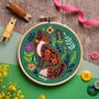 Folk Fox Mini Embroidery Kit, thumbnail 1 of 3