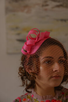 Pink Looped Fascinator Headpiece 'Joelle', 3 of 9
