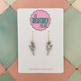 Silver Glitter Lightning Bolt Earrings Small And Large, thumbnail 5 of 10