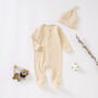 Tiny Alpaca Organic Cotton Baby Sleepsuit And Hat, thumbnail 5 of 9