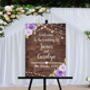 Wedding Welcome Sign Purple Flowers, thumbnail 2 of 2