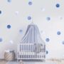 Polka Dots Blue Baby's Nursery Wall Decor, thumbnail 2 of 12