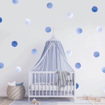 Polka Dots Blue Baby's Nursery Wall Decor, 2 of 12