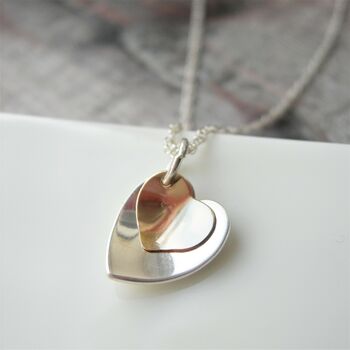 Silver And Rolled Gold Hearts Necklace, 4 of 9