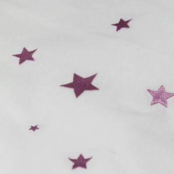 Pink Embroidered Star Cot Bed Duvet And Pillowcase Set, 4 of 5