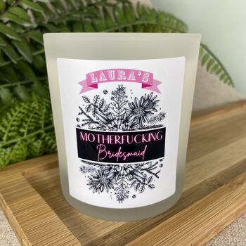 Personalised Neon Motherfucking Bridesmaid Candle, 2 of 11