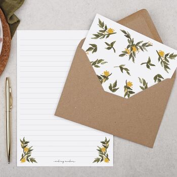 Double Sided A5 Writing Paper With Yellow Flowers, 4 of 5