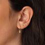 Citrine November Birthstone Small Huggie Hoop Earrings, thumbnail 2 of 4