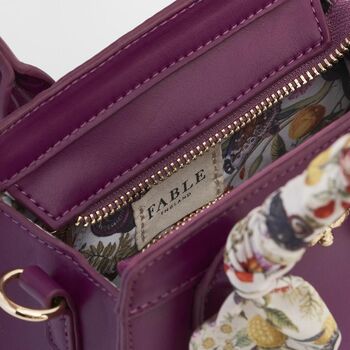 Floral Engravings Mini Plum Tote, 5 of 7