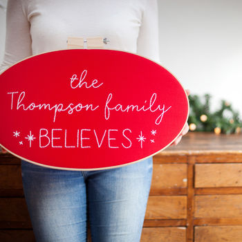 We Believe Personalised Family Hoop Sign, 4 of 6