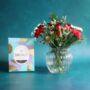 Fresh Flower Christmas Posy And Chocolate, thumbnail 1 of 5