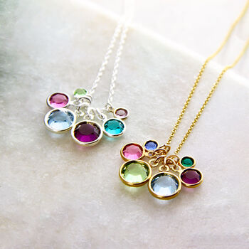 Birthstone Family Cluster Necklace, 2 of 9