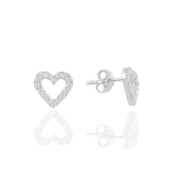 Heart Sterling Silver Stud Earrings, 5 of 5