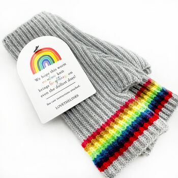 Multicoloured Rainbow Gloves Or Hat, 2 of 4