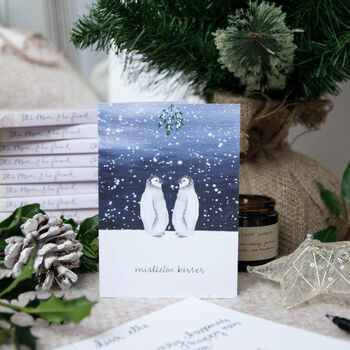 Pack Of Six Luxury Penguin Christmas Cards, 3 of 5