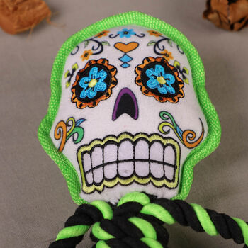 Halloween Sugar Skull Dog Toy Gift Set, 5 of 10