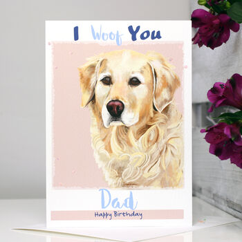 Personalised 'I Woof You' Dog Birthday Card, 3 of 7