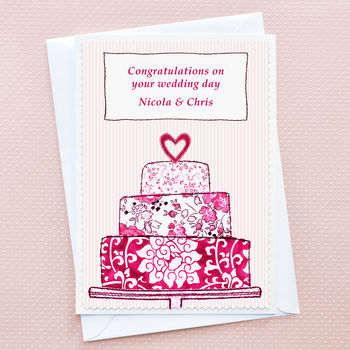 'Wedding Cake' Personalised Wedding Card, 2 of 2