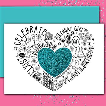 60th Birthday Girl Sparkle Card, 9 of 9