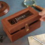 Personalised Tan Faux Leather Watch Box, thumbnail 3 of 9