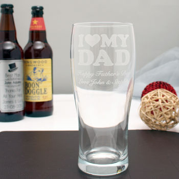 Personalised I Love My Dad Pint Glass In Box, 3 of 4