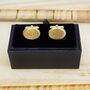 Personalised Men's Gold Plated Oval Cufflinks, thumbnail 4 of 9