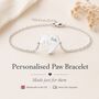 Personalised Dog Paw Print Bracelet Engraved Name, thumbnail 3 of 8