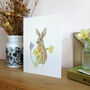 March Hare And Primroses Easter Card, thumbnail 3 of 6