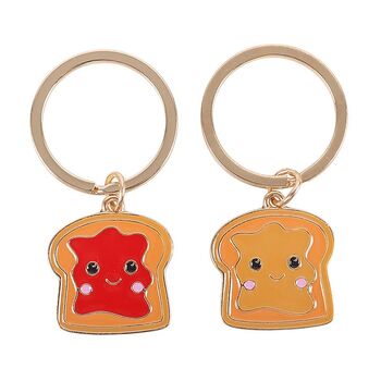 Set Of Two Peanut Butter And Jelly Keyrings, 2 of 2