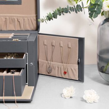 Jewellery Box Organiser With Two Drawers With Mirror, 3 of 11