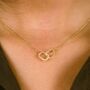 925 Silver Square Interlocking Zircon Square Necklace, thumbnail 1 of 3