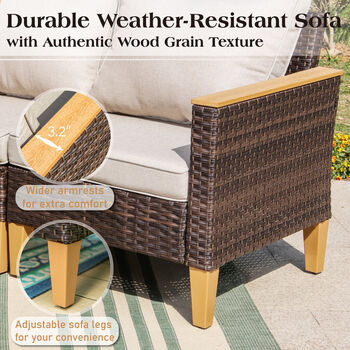 199.1cm Wide L Shaped Premium All Weather Wicker Sofa, 9 of 10