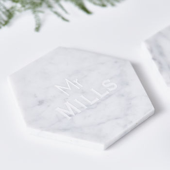 Personalised Mr And Mrs Marble Coasters, 6 of 6