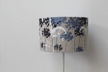 Botanical Lampshade In White, Navy And Pale Blue, 3 of 4