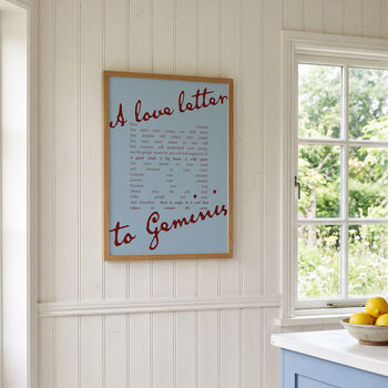 Gemini Zodiac Print | A Love Letter To Gemini | Astrology Wall Art | Star Sign Gift Poster, 3 of 8