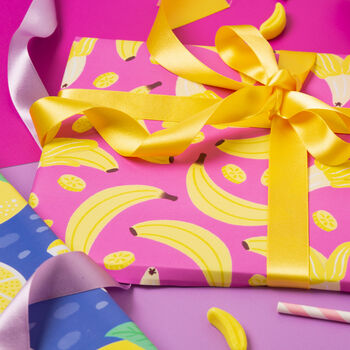 Pink Banana Fruit Birthday Wrapping Paper, 3 of 3