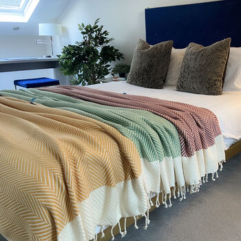 Personalise Cotton Sofa Throw, Garden Shawl, Christmas Gift For Wife, 6 of 11