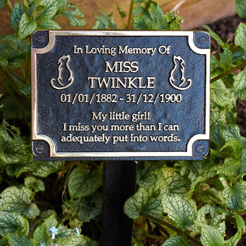 Personalised Brass Dog Or Cat Memorial Gift Plaque, 2 of 4