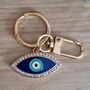 Evil Eye Amulet Gold Keyring, thumbnail 2 of 3