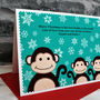 'Monkeys' Christmas Card From Children / Grandchildren, thumbnail 5 of 5
