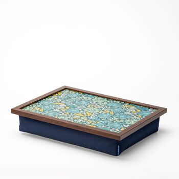 William Morris Mallow Teal Cushioned Lap Tray, 2 of 6
