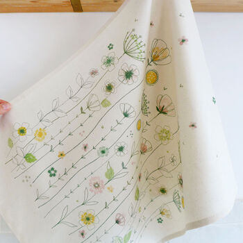Wildflowers Printed Cotton Tea Towel, 3 of 5