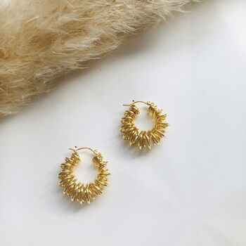 Twisted Spiral Mid Century Hoop Earrings, 2 of 4