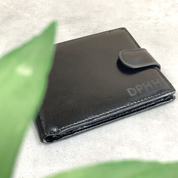 Personalised Leather Wallet For Dad Glossy, 2 of 11