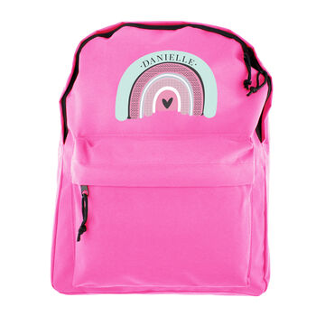 Kids Rainbow Pink Backpack Personalised, 5 of 5